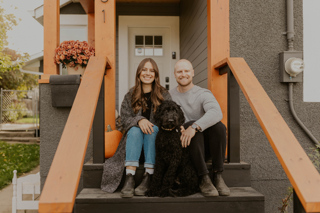 Our family in front of our home