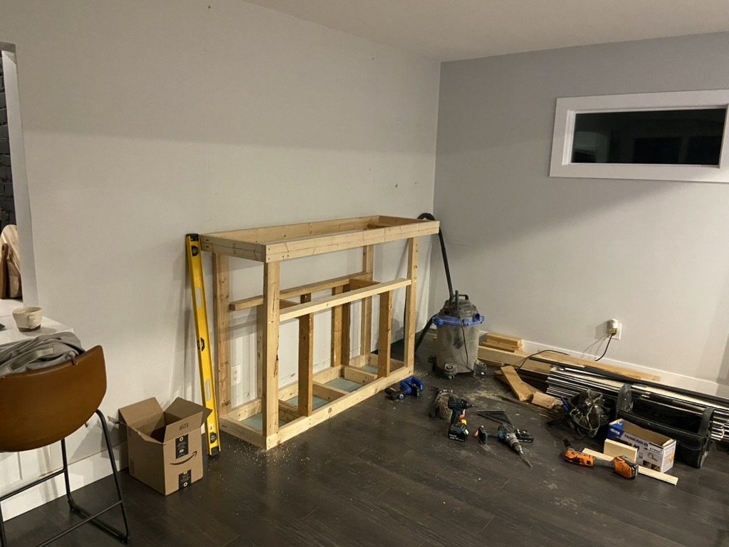 Fireplace before renovation