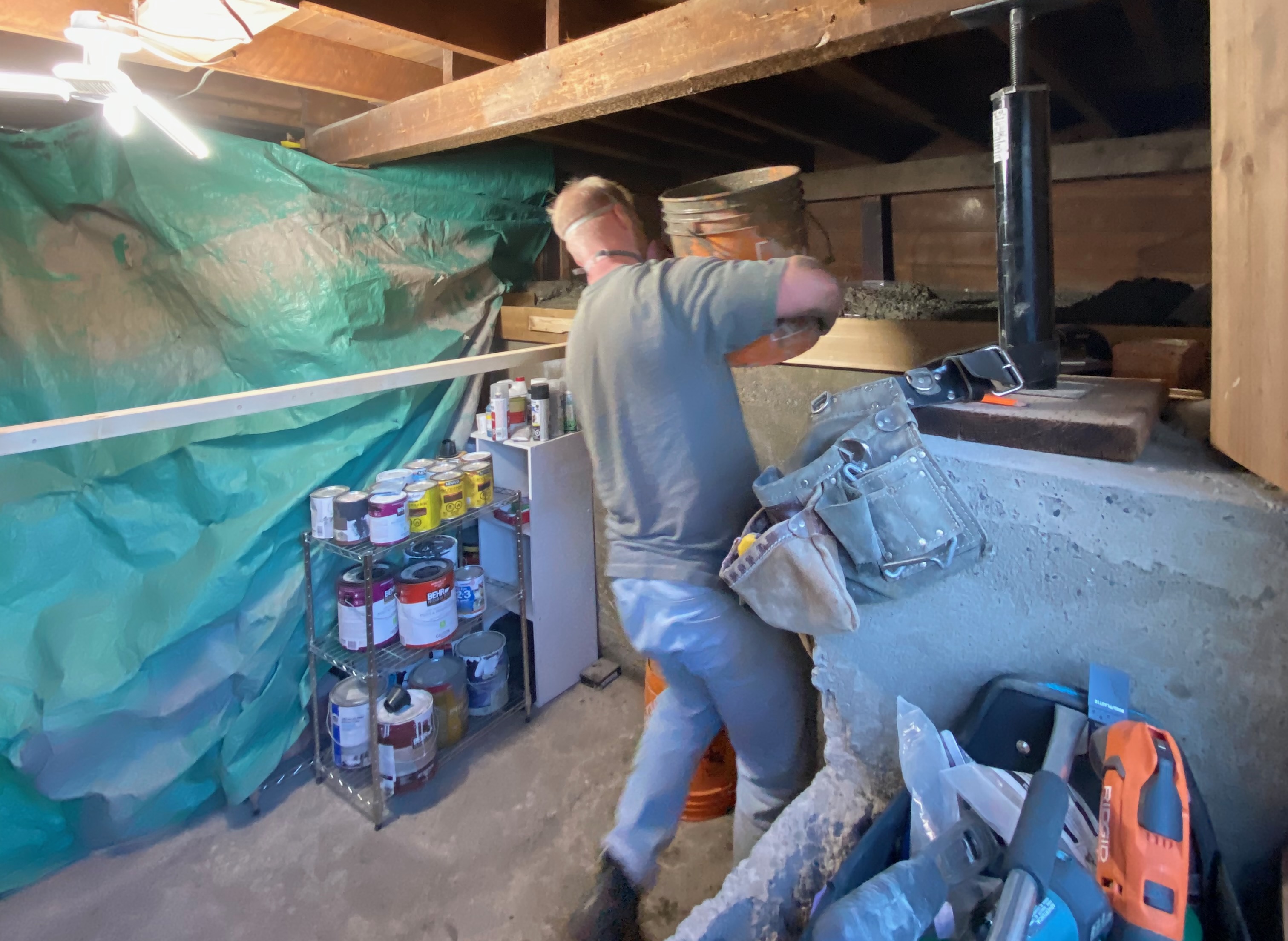 Pouring concrete for a home project